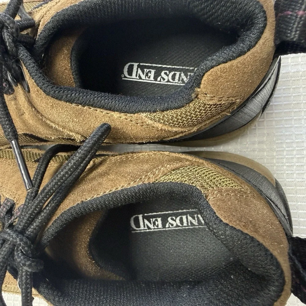 Lands End‎ 10 B Mens Hiking Shoes Brown Suede Walking Outdoor Water Resistant
